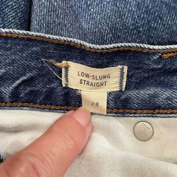 Madewell Low-Slung Straight Leg Jeans Size 28 Button Fly 100% Cotton - Picture 10 of 15